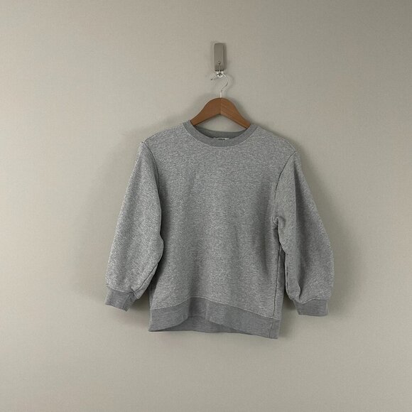 Agolde Thora 3/4 Sleeve Heather Gray Pullover Sweatshirt Size Small - Picture 1 of 6